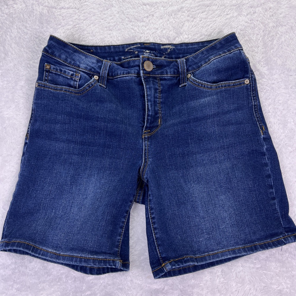 7 For All Mankind Women's Size 8 Blue Denim‎ Shorts Dark Wash 7" Inseam